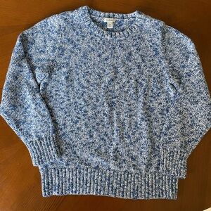 L.L. Bean Blue Chunky Marled Blue Pullover Women's Sweater Medium Preppy Retro